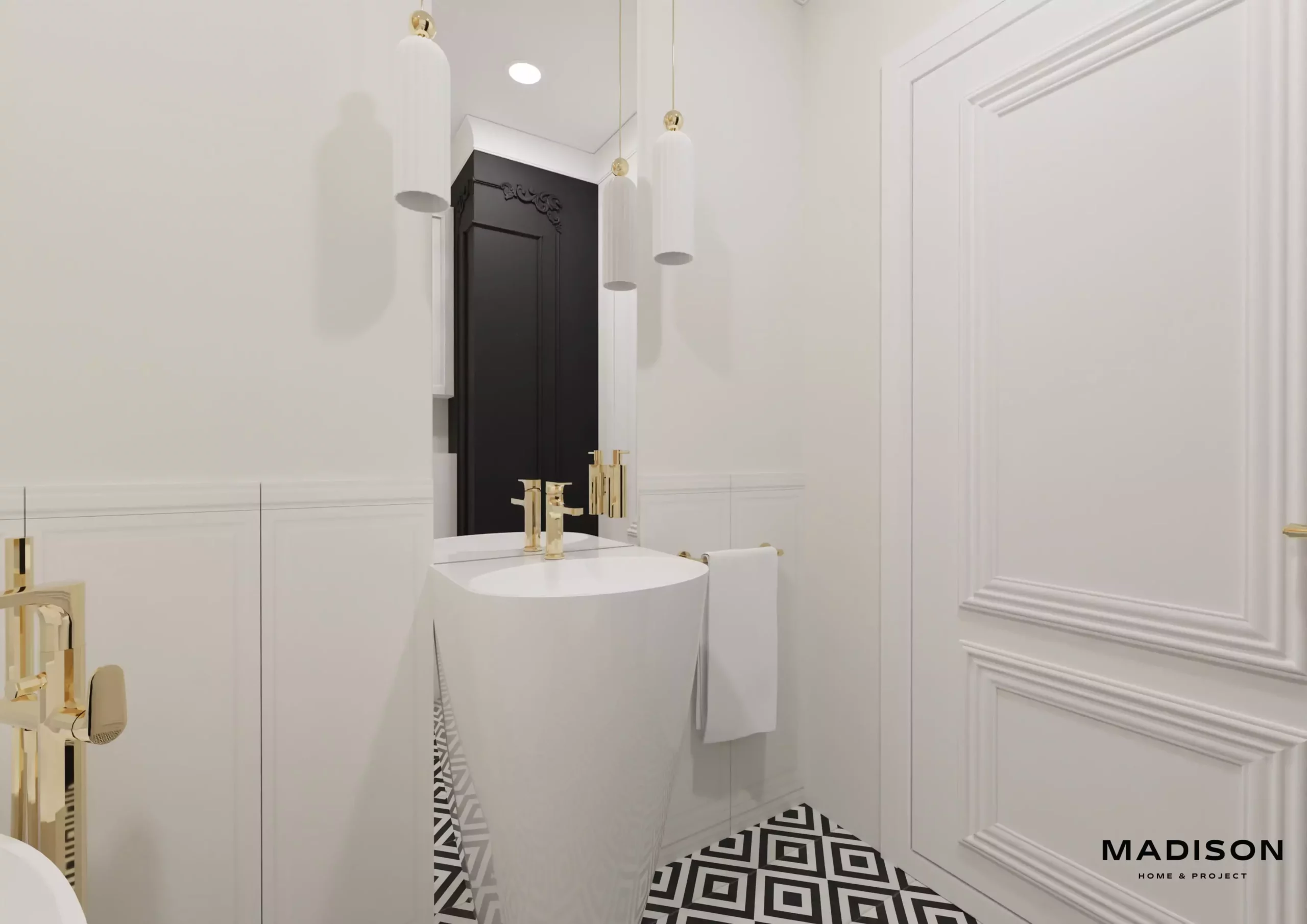 Projekt łazienki glamour_Madison Project